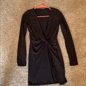 Fashion Nova deep V mini dress with a slit